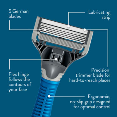 Harry's Men's Indigo Blue 5 Blade Razor and 10 Blades, UK version