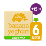 Little Freddie organic banana yoghurt baby food 6x100g pouch, imported from the UK