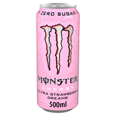 Monster Strawberry Dreams Zero Sugar Energy Drink 500ml, imported from the UK