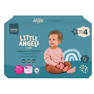 Little Angels baby nappies Size 4 9-14kg 48 pack, UK version