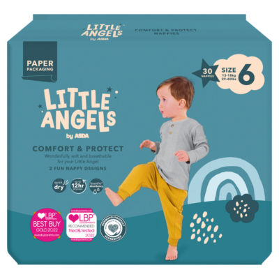 ASDA ASDA Little Angels Comfort & Protect Size 6 Nappies 30 Pack- Buy online at McGrocer