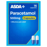 ASDA Paracetamol 500mg Capsules 16 Capsules - British product