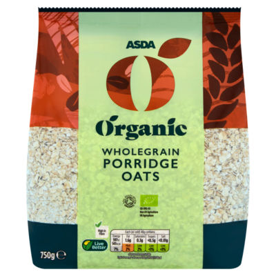 ASDA organic wholegrain porridge oats 750g - British product