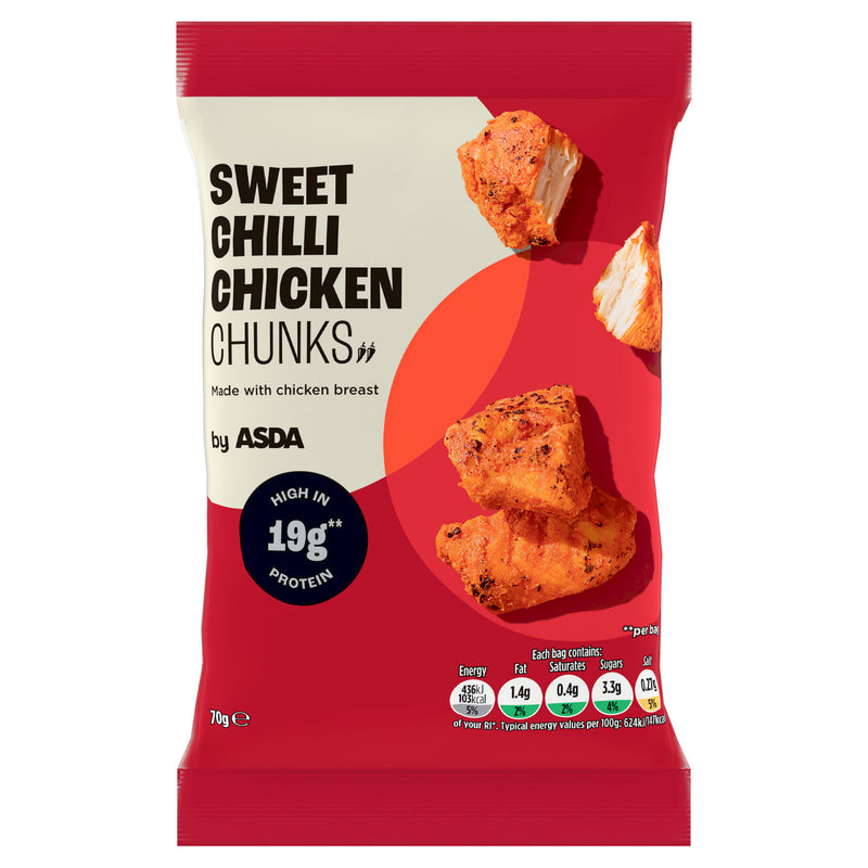 ASDA sweet chilli chicken chunks 70g - British product
