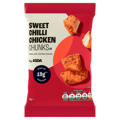 ASDA sweet chilli chicken chunks 70g - British product
