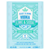 ASDA Vodka Lime and Soda Mixers 4x250ml - British product