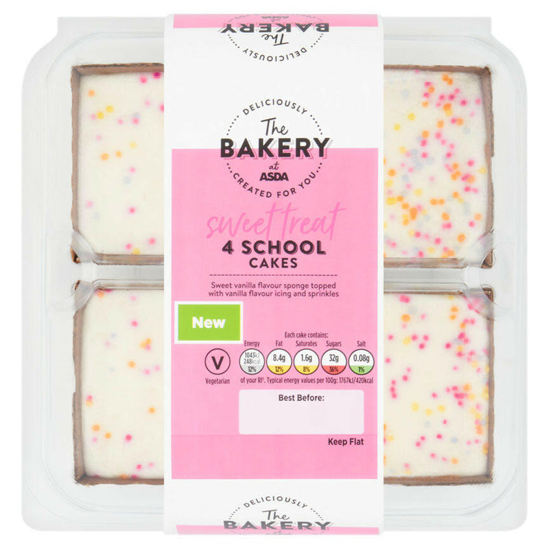 The BAKERY at ASDA 4 Sweet Treat School Cakes GOODS ASDA
