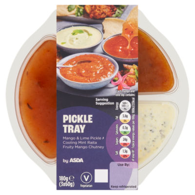 ASDA Trio Chutney and Dip Tray Selection 3x60g - British product