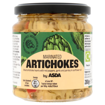 ASDA Marinated Artichoke Hearts with Peppers and Garlic - British product