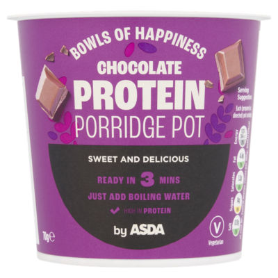 ASDA chocolate protein porridge pot 70g - British product