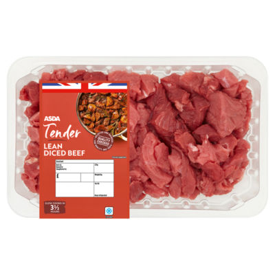 ASDA Zartes Mageres Rinderhackfleisch gewürfelt 700g