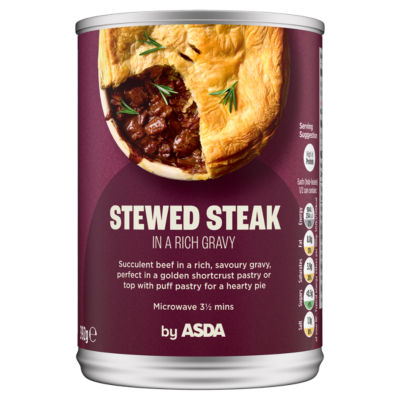 ASDA stewed steak in rich gravy 392g (British brand)