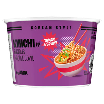 ASDA kimchi flavour noodle bowl 88g (British brand)