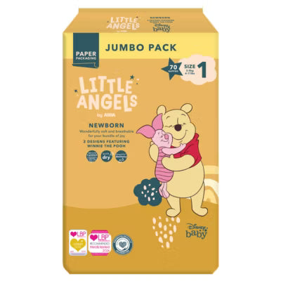 Little Angels newborn nappies Disney Size 1 70 pack, UK version