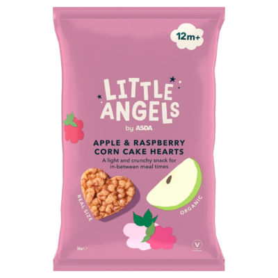 ASDA Little Angels apple and raspberry corn cake hearts 30g - British product