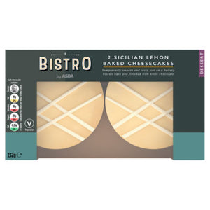Bistro by ASDA Sicilian Lemon Baked Cheesecakes 2 Pack 232g
