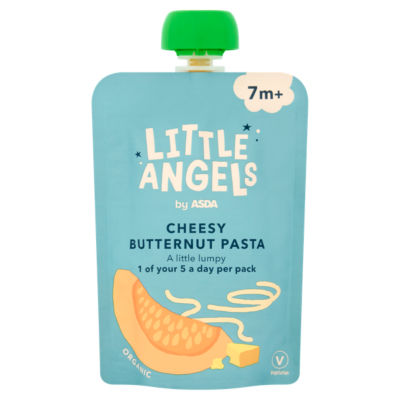 Little Angels organic butternut squash pasta pouch 130g, imported from the UK