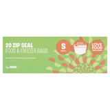 ASDA 20 small zip seal food and freezer bags - British product