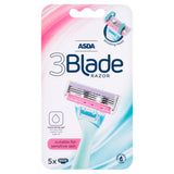 ASDA ASDA 3 Blade Manual Razor with 5 Replacement Cartridges- Buy online at McGrocer