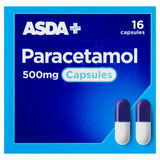 ASDA Paracetamol 500mg capsules 16 count - British product
