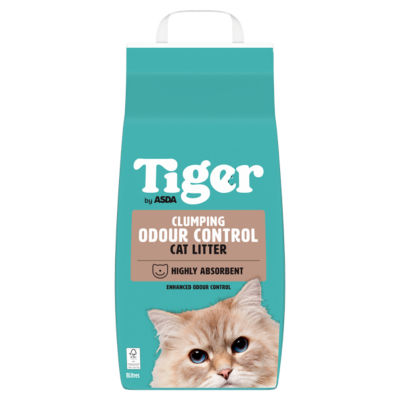 Tiger cat litter clumping odour control 8 litres, imported from the UK