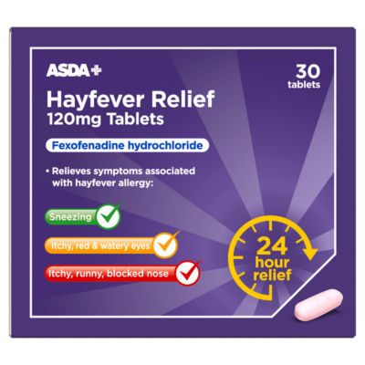 ASDA Hayfever Relief 30 tablets 120mg, UK version