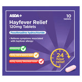 ASDA hayfever relief 120mg tablets, imported from the UK
