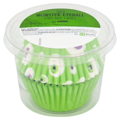 ASDA monster eyeball cupcake cases pack of 50, imported from the UK