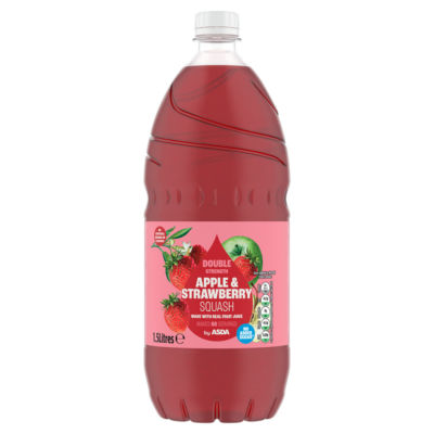 ASDA Apple Strawberry Squash bottle 1.5 litres - British product
