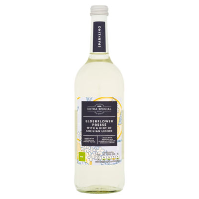 ASDA Extra Special elderflower pressé 750ml, imported from the UK