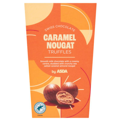 ASDA Swiss chocolate caramel nougat truffles 205g (British brand)