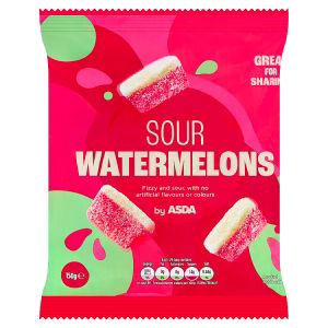 ASDA Super Sour Watermelons sweets 150g, imported from the UK