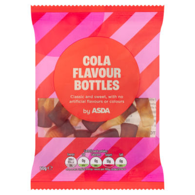 ASDA cola bottles jelly sweets 50g, UK version