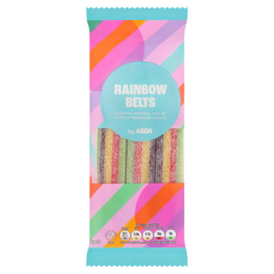 ASDA Rainbow Belts fruity sweets 50g (British brand)