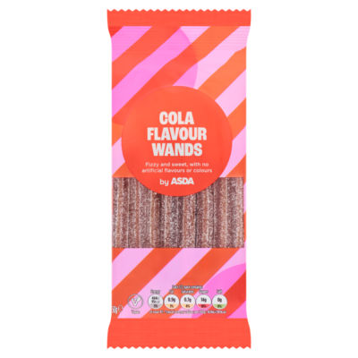 ASDA cola flavour wands sour sweets 50g, UK version
