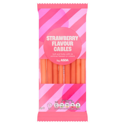 ASDA Strawberry Cables sweets 50g - British product