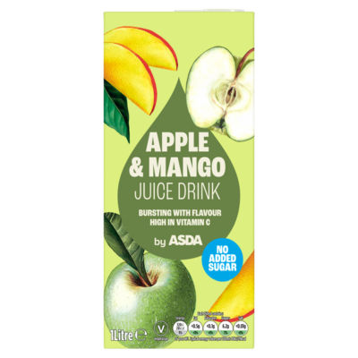 ASDA apple and mango juice drink 1 litre (British brand)