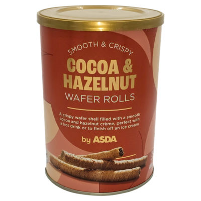 ASDA cocoa hazelnut wafer rolls 400g - British product