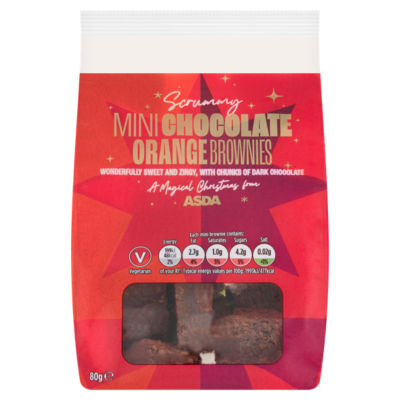 ASDA Merry Mini Chocolate Orange Brownies 80g (British brand)