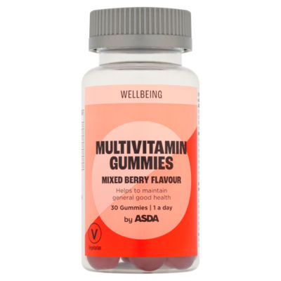 ASDA Multivitamin Gummies mixed berry flavour 30 gummies (British brand)