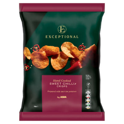 Asda sweet chilli crisps 150g, imported from the UK