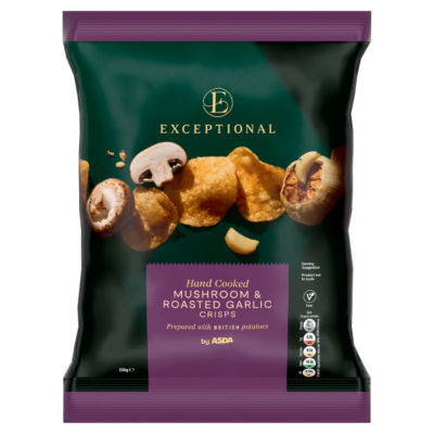 ASDA crisps mushroom roasted garlic 150g - British product