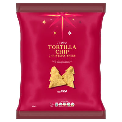 ASDA tortilla chips Christmas trees 150g (British brand)