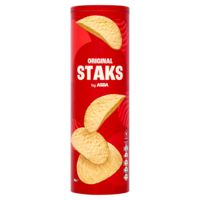 ASDA Original Staks ready salted potato snacks 165g, imported from the UK