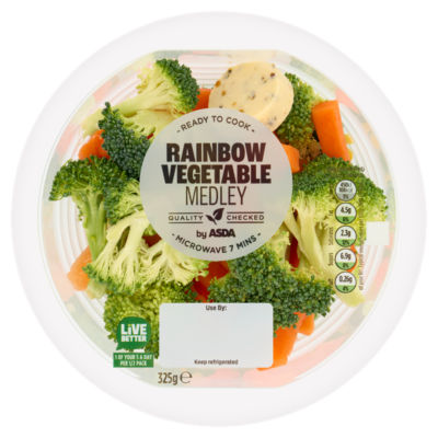 ASDA Süße und Zarte Regenbogen-Gemüsemischung mit gewürzter Butter 325g