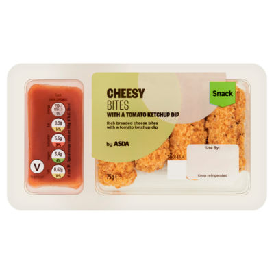 ASDA Tiger Cheesy Bites with Tomato Ketchup Dip 75g (British brand)