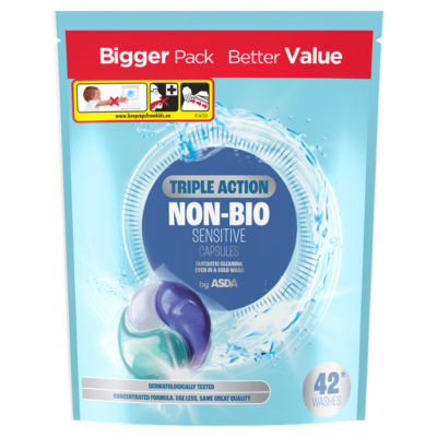 ASDA Non-Bio laundry capsules 42 washes, imported from the UK