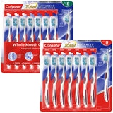 Advanced Whitening Manual Toothbrushes with Cheek and Tongue Cleaner 8 Pack