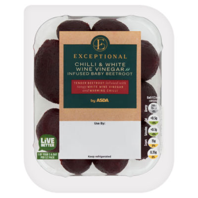 ASDA chilli white wine vinegar baby beetroot 175g, imported from the UK