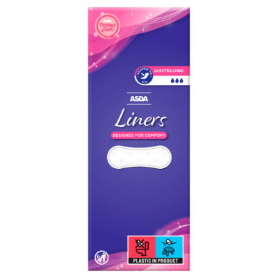 ASDA extra long sanitary liners 24 pack - British product
